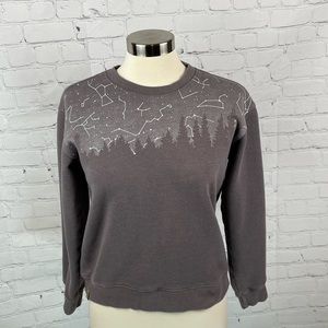 Gray Constellation Print Women's Top